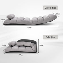 Load image into Gallery viewer, Folding Floor Lazy Sofa Chaise Lounge Sofa with Pillow