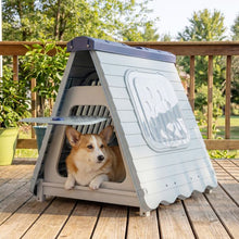 Load image into Gallery viewer, Folding Plastic Dog House with Lockable Flap Door Waterproof Pet Shelter