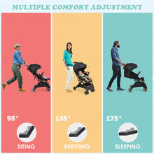 Load image into Gallery viewer, Folding Pushchair with Adjustable Backrest and Footrest