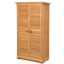 Load image into Gallery viewer, Outdoor Wooden Storage Shed with 3 Removable Shelves for Garden Deck