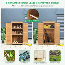 Load image into Gallery viewer, Outdoor Wooden Storage Shed with 3 Removable Shelves for Garden Deck