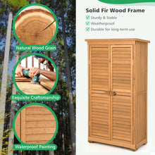 Load image into Gallery viewer, Outdoor Wooden Storage Shed with 3 Removable Shelves for Garden Deck
