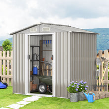 Load image into Gallery viewer, 6 x 4 Feet Outdoor Metal Storage Shed with Ventilation Sliding Doors