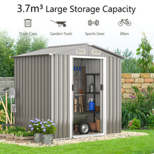 Load image into Gallery viewer, 6 x 4 Feet Outdoor Metal Storage Shed with Ventilation Sliding Doors