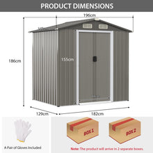 Load image into Gallery viewer, 6 x 4 Feet Outdoor Metal Storage Shed with Ventilation Sliding Doors
