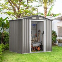 Load image into Gallery viewer, 6 x 4 Feet Outdoor Metal Storage Shed with Ventilation Sliding Doors