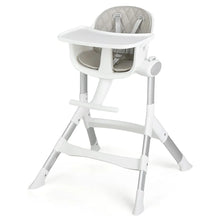 Load image into Gallery viewer, Adjustable Baby Highchair with Removable Tray and 5-Point Safety Harness Grey