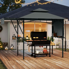 Load image into Gallery viewer, 398 x 153 cm Grill Gazebo with Dual Side Awnings and Adjustable Shadow
