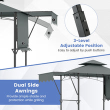 Load image into Gallery viewer, 398 x 153 cm Grill Gazebo with Dual Side Awnings and Adjustable Shadow