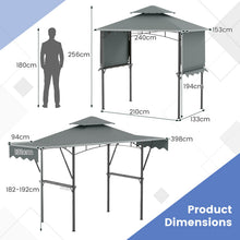 Load image into Gallery viewer, 398 x 153 cm Grill Gazebo with Dual Side Awnings and Adjustable Shadow