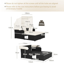 Load image into Gallery viewer, Garden Rattan Daybed with Retractable Canopy and Cushions