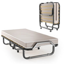 Load image into Gallery viewer, Folding Bed with 10 cm Memory Foam Mattress and Wheels