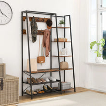 Load image into Gallery viewer, Hall Tree with Storage Bench 5-in-1 Entryway Bench with 9 Hooks