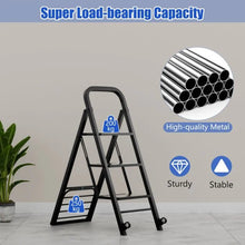 Load image into Gallery viewer, 2-In-1 Hand Truck and Ladder Foldable 3-Step Ladder with Non-slip Wide Pedals