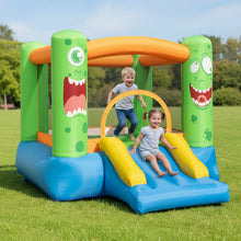Load image into Gallery viewer, Inflatable Bounce House 2-in-1 Monster Themed Kids Bouncer with Slide (without Blower)