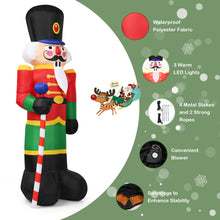 Load image into Gallery viewer, 2.4M Inflatable Christmas Nutcracker Soldier with 3 LED Lights and Candy Scepter