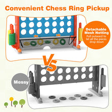 Load image into Gallery viewer, Jumbo 4-in-a Row Game Set with Basketball Hoop and 42 Rings