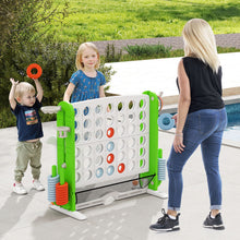 Load image into Gallery viewer, Jumbo 4-in-a Row Game Set with Basketball Hoop and 42 Rings