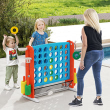 Load image into Gallery viewer, Jumbo 4-in-a Row Game Set with Basketball Hoop and 42 Rings