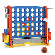 Load image into Gallery viewer, Jumbo 4-in-a Row Game Set with Basketball Hoop and 42 Rings