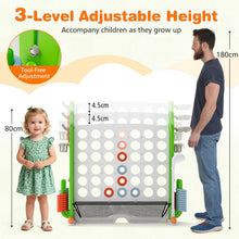 Load image into Gallery viewer, Jumbo 4-in-a Row Game Set with Basketball Hoop and 42 Rings