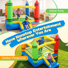 Load image into Gallery viewer, Kids 2-in-1 Crayon Themed Inflatable Bounce House with Slide (without Blower)