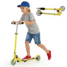 Load image into Gallery viewer, Folding Kick Push Scooter with 2 Flashing Wheels and Adjustable T-bar