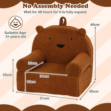 Load image into Gallery viewer, Kids Bear Sofa with Soft Fleece Fabric Cover