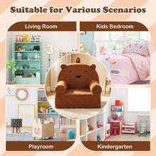 Load image into Gallery viewer, Kids Bear Sofa with Soft Fleece Fabric Cover