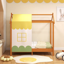 Load image into Gallery viewer, Kids House Bed with Roof Playhouse with Removable Canopy