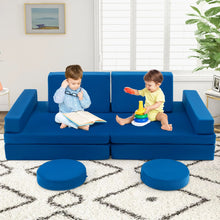 Load image into Gallery viewer, 8-Piece Kids Play Couch Sofa with Portable Handle
