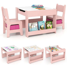Load image into Gallery viewer, 4 in 1 Wooden Children Activity Desk with 2 Chairs