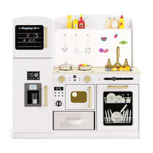 Load image into Gallery viewer, Kids Wooden Kitchen Playset Pretend Play with Chalkboard and Ice Maker