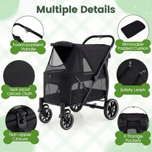 Load image into Gallery viewer, Large Dog Stroller with All-terrain Wheels and Adjustable Mesh Canopy