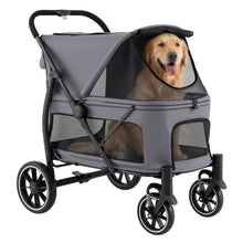 Load image into Gallery viewer, Large Dog Stroller with All-terrain Wheels and Adjustable Mesh Canopy