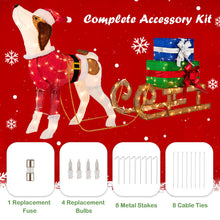 Load image into Gallery viewer, Pre-lit Lighted Christmas Dog Sleigh Gift Boxes Combo Decoration