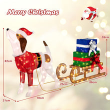 Load image into Gallery viewer, Pre-lit Lighted Christmas Dog Sleigh Gift Boxes Combo Decoration