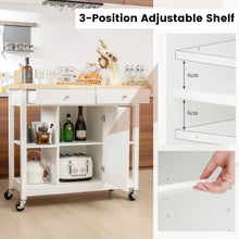 Load image into Gallery viewer, Mobile Kitchen Island Cart Rolling Kitchen Island with Rubber Wood Top