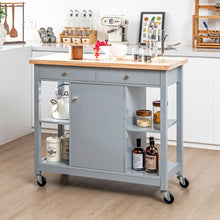 Load image into Gallery viewer, Mobile Kitchen Island Cart Rolling Kitchen Island with Rubber Wood Top