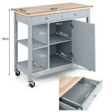 Load image into Gallery viewer, Mobile Kitchen Island Cart Rolling Kitchen Island with Rubber Wood Top