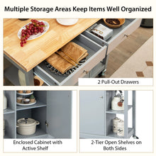 Load image into Gallery viewer, Mobile Kitchen Island Cart Rolling Kitchen Island with Rubber Wood Top