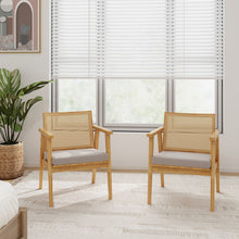 Load image into Gallery viewer, Modern Accent Chair with Solid Rubber Wood Frame