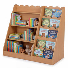 Load image into Gallery viewer, Montessori Kids Bookshelf with 5-Tier Scalloped Shelves for Nursery and Kids Room