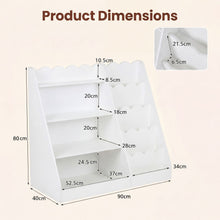Load image into Gallery viewer, Montessori Kids Bookshelf with 5-Tier Scalloped Shelves for Nursery and Kids Room