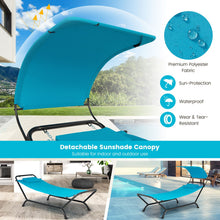 Load image into Gallery viewer, Outdoor Hammock with Stand Cushion and Canopy for Garden Lawn