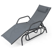 Load image into Gallery viewer, Outdoor Chaise Lounge Glider Chair with Armrests and Pillow