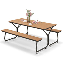 Load image into Gallery viewer, Outdoor Picnic Table Bench Set for 6-8 People
