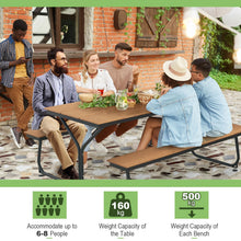 Load image into Gallery viewer, Outdoor Picnic Table Bench Set for 6-8 People