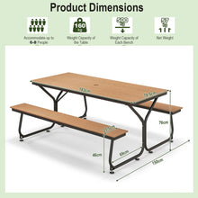 Load image into Gallery viewer, Outdoor Picnic Table Bench Set for 6-8 People