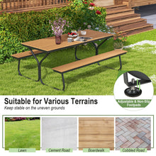 Load image into Gallery viewer, Outdoor Picnic Table Bench Set for 6-8 People